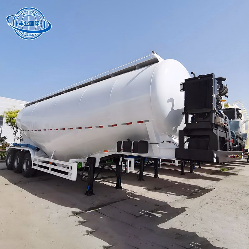 Bulk Flour Feed Cement Concrete Powder Tanker Transport Truck Trailer for Sale