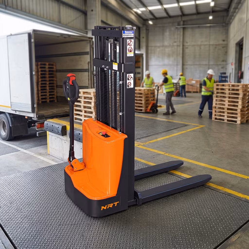 Nrt High Lifting Reach Truck Walkie Type Electric Pallet Stacker
