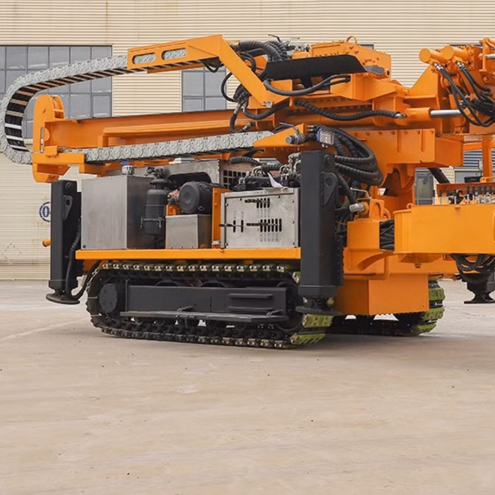 Hydraulic Water Well Drilling Rig, Crawler Type, Max Depth 500m, Suitable for Rocky Terrain