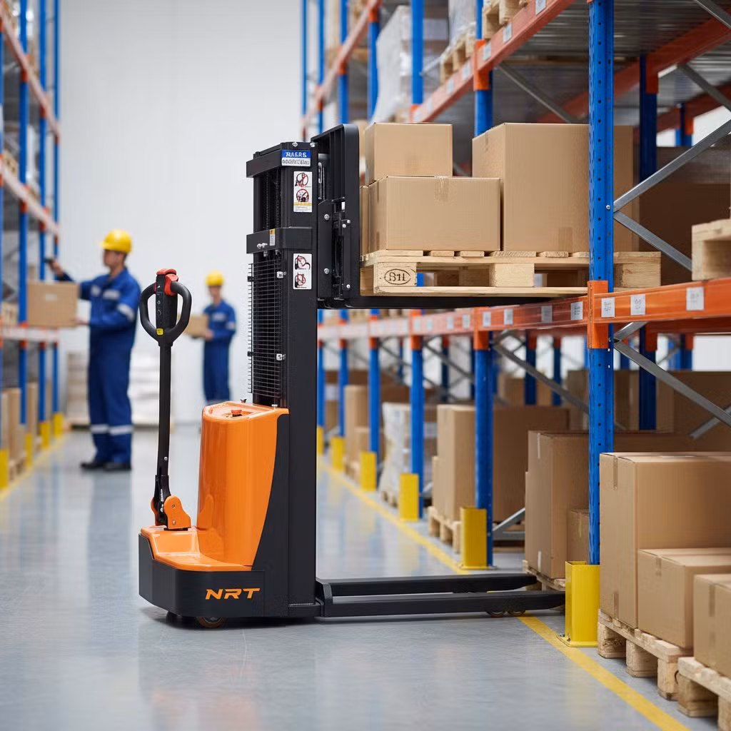 High Performance Battery Power Walkie Truck Electric 1.5ton Lifting Pallet Stacker