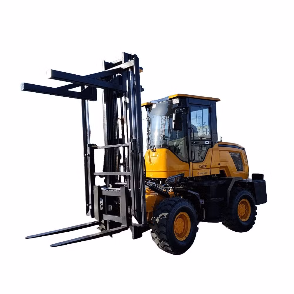 CE EPA Engine 4 Wheel Drive Diesel 4WD 3-10ton Articulated off Road All Rough Terrain Forklift