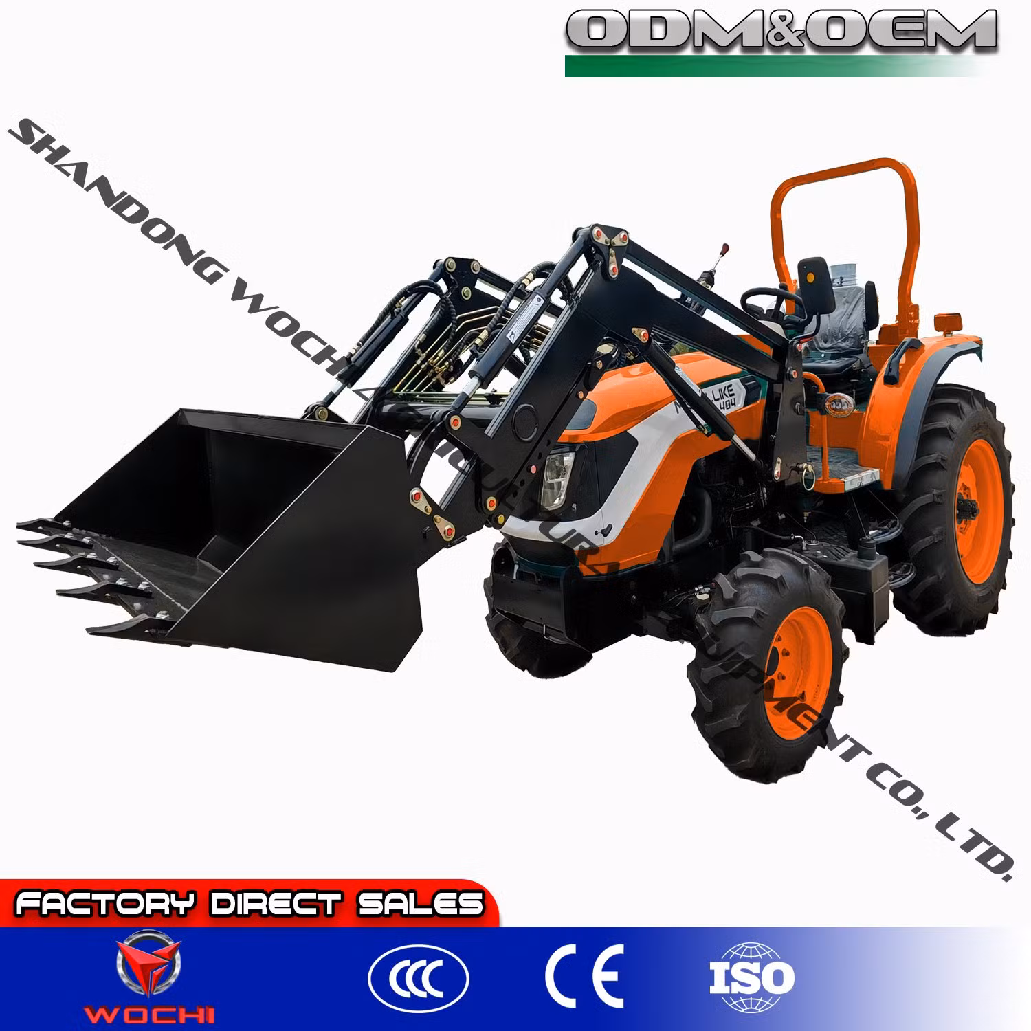 Agricultural Equipment 50HP with Front End Loader Farming Tractors for Sale