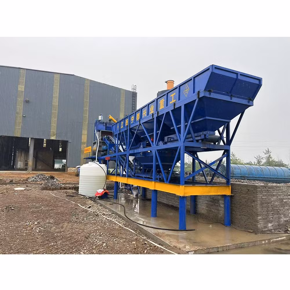 Three Aggregate Hopper 60m3/H Batching Plant Construction Machinery Concrete Mixing Plant