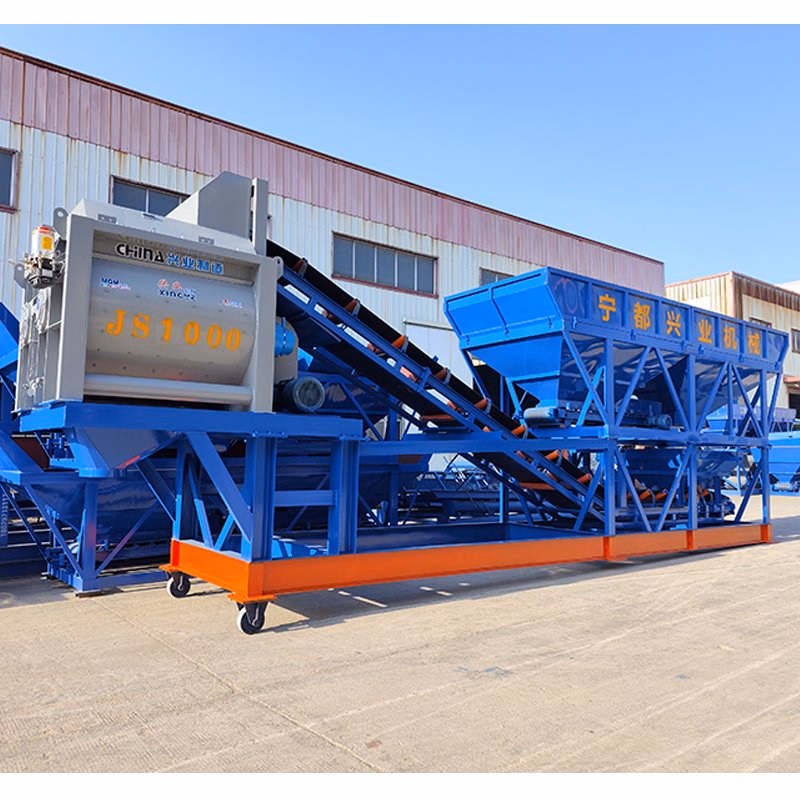 Two Aggregate Hopper 60 M3/H Batching Plant Construction Machinery Concrete Mixing Plant