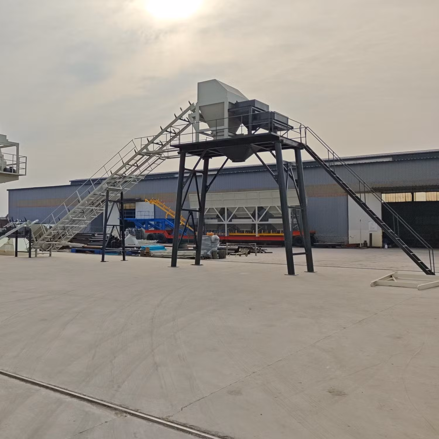 Popular 20m3/H Mini Portable Dry Mix Concrete Batching Plant