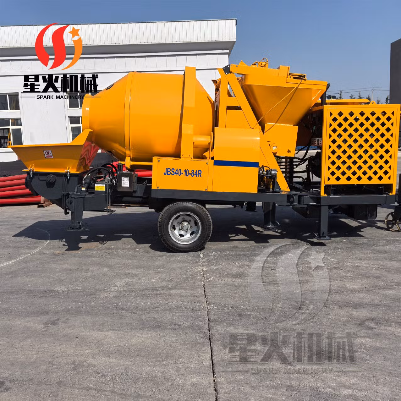 Hydraulic Jbc15/Jbs40 Concrete Mixer Pump Achieves Pinpoint Concrete Delivery Accuracy