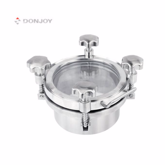 Donjoy Round Whole Glass High Pressure Man Hole Cover with Stainless Steel Handwheel