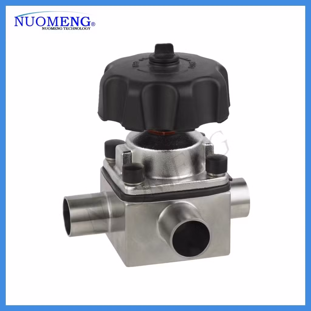 Premium Sanitary Stainless Steel 304/316L Three-Way Diaphragm Valve