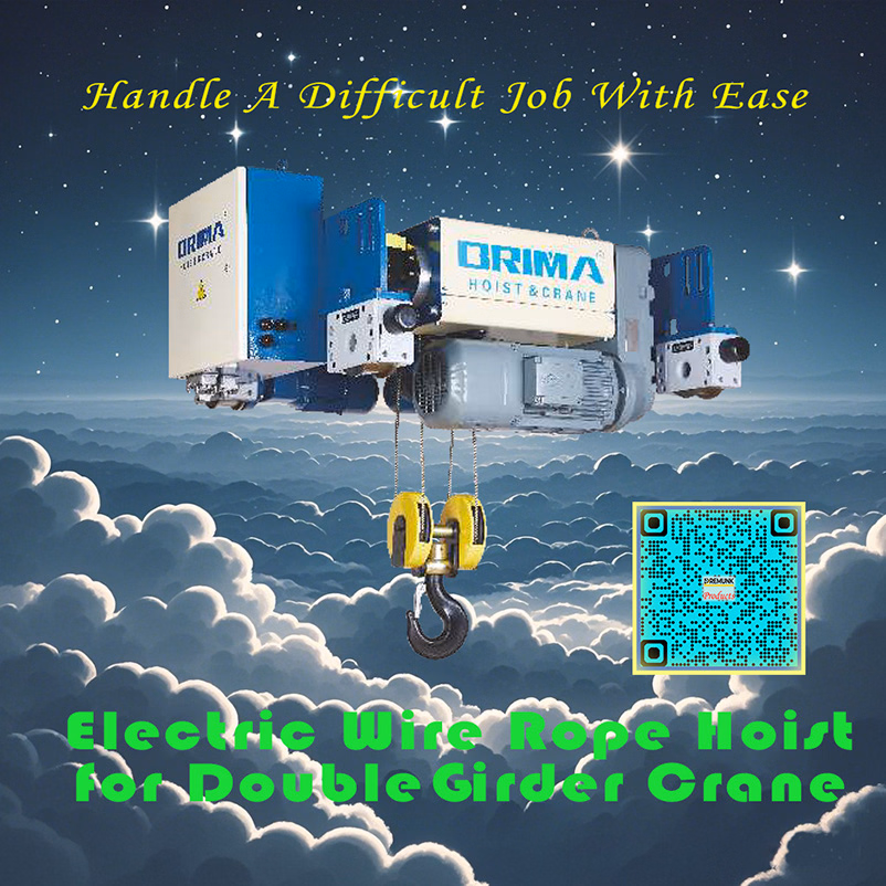 Double-Girder Crane Type Electric Wire Rope Hoist for Workshop or Warehouse