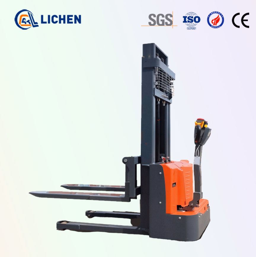 Lichen Warehouse Narrow-Track Operation Lithium Power Station Stand-up Pedestrian Electric Stacker
