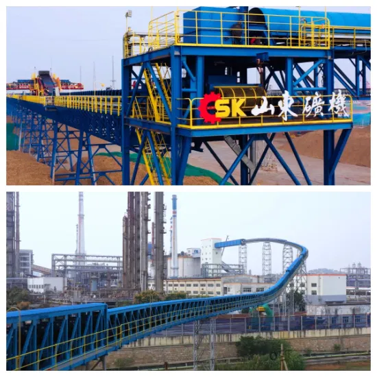 Long Distance Overland Roller Pulley Belt Conveyor System for Port and Dock transportation Conveying