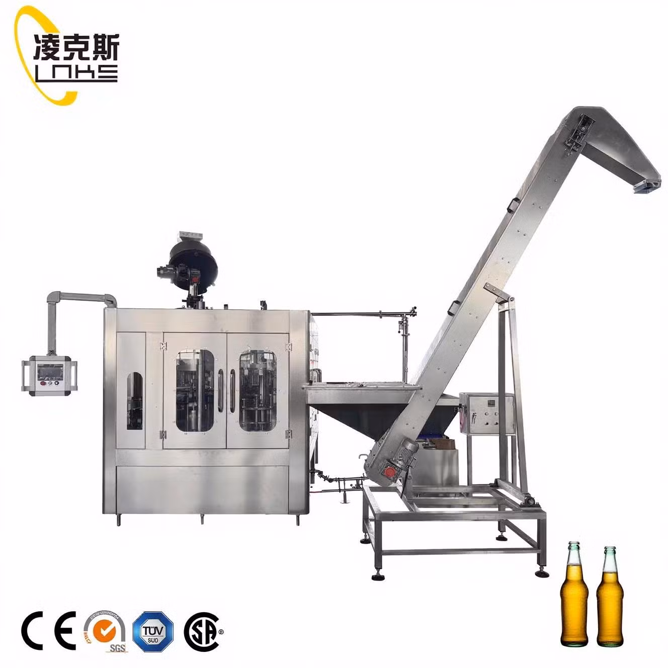 14-12-5 Automatic Beer Bottling Machine Mono-Block Integrated Bottle Rinser Filler Capper