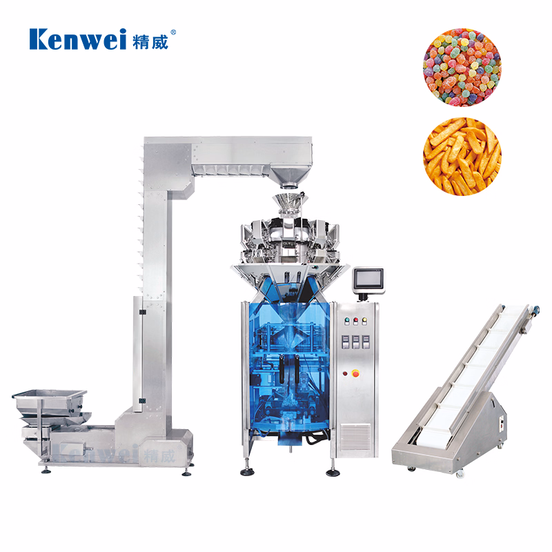 Kenwei Food Combined Weighing and Packing Machine with Z Conveyor for Granules Slice Irregular Shape Products