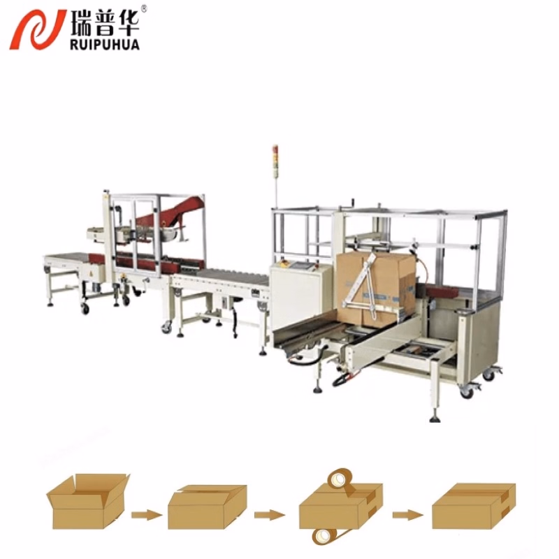 Complete Automatic Carton Packaging Line with Box Forming Cartoning Sealing Machine Palletizing Robot Packing Machine Line