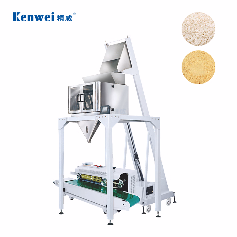 Single Bucket Conveyor Weighing and Packing Rice Sugar Powder Packaging Machine with Linear Weigher Packaging Machinery