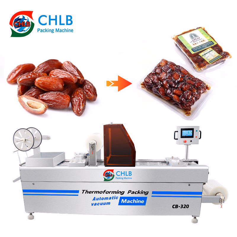 Automatic Thermoforming Vacuum Packaging Packing Machine for Date Sausage Meat