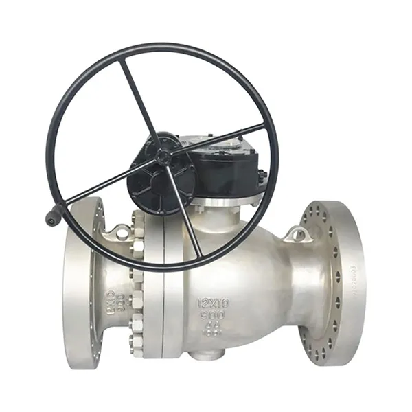 Super Duplex 4A Stainless Steel Trunnion Ball Valve with Gear Box RF Flange Reduced Bore 12x10IN 900LB Manufacturer & Factory - WKT VALVE